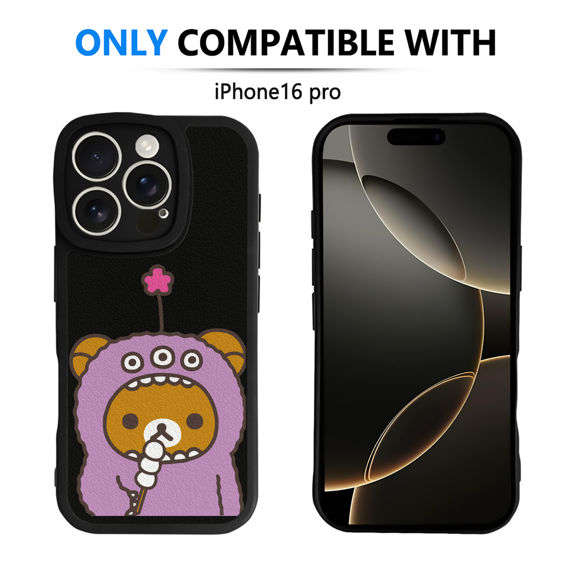 （画像用） リラックマ リラックマ キイロイトリ Rilakkuma Korilakkuma Kiiroitori 【iPhone 16シリーズ対応】シリコンスマホケース（レザー調） 材質：シリコン
